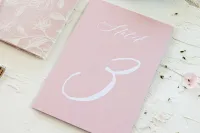 Numery na Stół Weselny Pudrowy Róż | Eleganckie | Nefryt