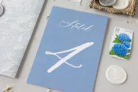 Niebieskie Numerki na Stół Weselny Stojące | Nefryt nr 2