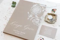 Księga Gości z Ankietą Weselną A4 | Beżowa, Personalizowana