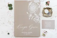 Księga Gości z Ankietą Weselną A4 | Beżowa, Personalizowana