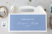 Niebieskie Pudełka na Ciasto Weselne | Personalizowane Nefryt