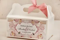 Pudełko na ciasto weselne z orchideą - Zamów z personalizacją