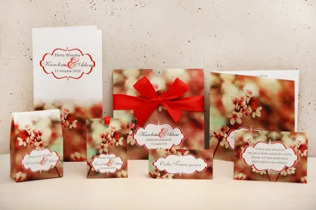 Zaproszenie ślubne z dodatkami - Felicja nr 8 - W ciepłych barwach