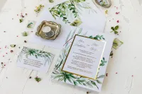 Zaproszenia Ślubne Złocone Greenery Glamour | Flores nr 3