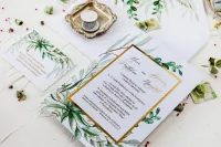 Zaproszenia Ślubne Złocone Greenery Glamour | Flores nr 3