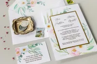 Zaproszenia Ślubne Glamour z Piwoniami | Flores nr 1 | Zamów