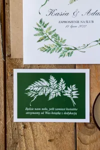 Bilecik do Zaproszeń Ślubnych Greenery Kalia | Wkładka RSVP
