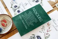 Elegancki Welurowy Bilecik do Zaproszeń Ślubnych | Kalia nr 3