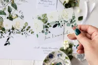 Winietki na Szle Białe Róże | Eleganckie Winietki Weselne