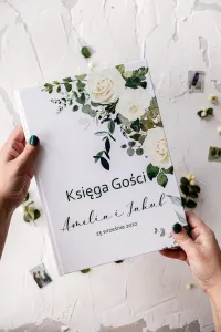 Księga Gości Weselnych Białe Róże | Personalizuj | Korani 12