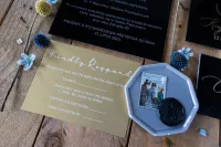 Zaproszenia Ślubne na Szkle Złocone | Dalia nr 1 | Zamów