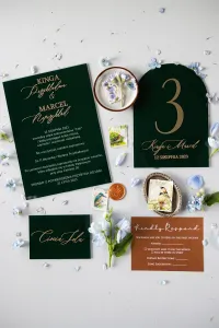 Welurowe Bileciki Ślubne Dalia | Personalizowane | Amelia-Wedding