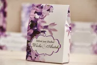 Pudełeczka na podziękowania dla gości Fioletowe Dzwonki