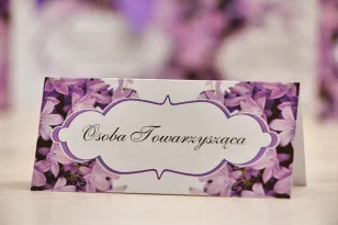 Winietki na stół weselny, ślub - Felicja nr 14 - Fioletowe dzwonki - kwiatowe dodatki ślubne