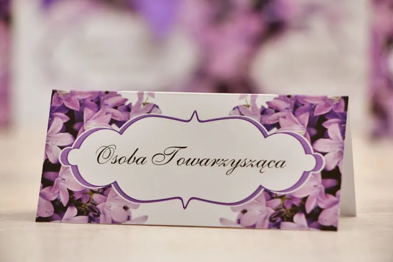 Winietki na stół weselny, ślub - Felicja nr 14 - Fioletowe dzwonki - kwiatowe dodatki ślubne Winietki na stół weselny, ślub - Felicja nr 14 - Fioletowe dzwonki - kwiatowe dodatki ślubne