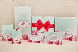 Zaproszenie ślubne z dodatkami - Felicja nr 15 - Intensywny amarant z miętą