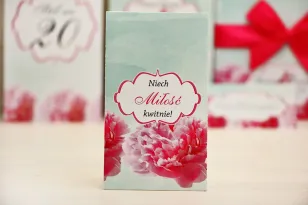 Podziękowania dla Gości weselnych - nasiona Niezapominajki - Felicja nr 15 - Amarantowe kwiaty z miętą - kwiatowe dodatki ślubne