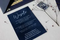 Welurowe Bileciki Ślubne Granatowe | Simple nr 1 | Sklep