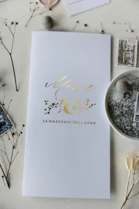 Złocone Menu Weselne z Gwiazdkami | Simple nr 3 | Amelia