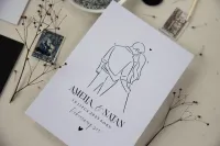 Eleganckie Zaproszenia Ślubne Czarno-Białe | Magnolia nr 1