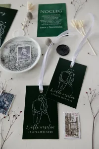 Zawieszki na wódkę weselną Butelkowa Zieleń | Magnolia nr 2