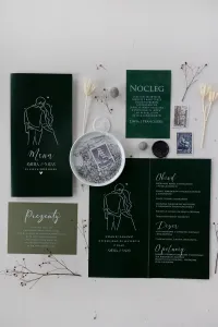 Menu Weselne Butelkowa Zieleń z Magnolią | Magnolia nr 2