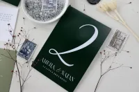 Numery na Stół Butelkowa Zieleń | Eleganckie | Magnolia nr 2