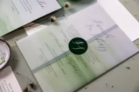 Zielone Zaproszenia Ślubne z Kalką | Eleganckie | Opal nr 11