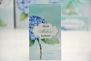 Danke an die Hochzeitsgäste - Vergissmeinnicht Samen - Felicja nr 16 - Blaue Hortensien - florale Hochzeitsaccessoires