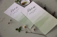 Menu Weselne Perłowe z Zielonym Motywem | Amelia-Wedding.pl