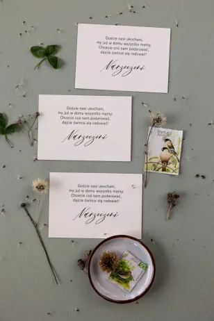 Hochzeitsticket auf Perlenpapier für Hochzeitseinladungen aus der Opal-Kollektion Nr. 11 von Amelia-Wedding.pl