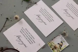 Bilecik Ślubny na papierze perłowym do zaproszeń ślubnych z kolekcji Opal nr 11 od Amelia-Wedding.pl