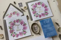 Złocone Zaproszenia Ślubne z Piwonią | Eleganckie | Cykade 10