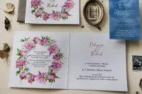 Złocone Zaproszenia Ślubne z Piwonią | Eleganckie | Cykade 10