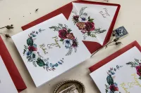 Eleganckie Zaproszenia Ślubne Anemony Złocone | Cykade nr 7