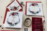 Eleganckie Zaproszenia Ślubne Anemony Złocone | Cykade nr 7