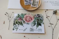 Bilecik do Zaproszeń Ślubnych z Piwoniami | Pełna Personalizacja
