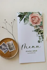 Menu Weselne z Różowymi Piwoniami | Romantyczne | Korani 11