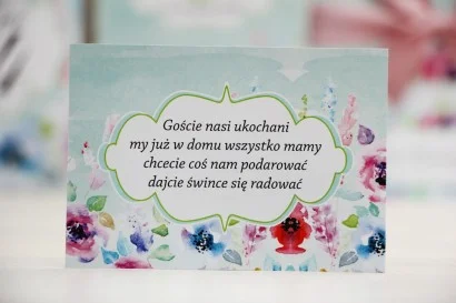 Bilecik do zaproszenia ślubnego - Felicja nr 17 - Kolorowe kwiaty