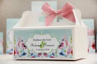 Pudełka na Ciasto Weselne Kwiaty Akwarela | Felicja nr 17