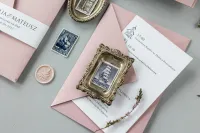 Różowe Zaproszenia Ślubne z Kieszonką | Kraft nr 9 | Amelia