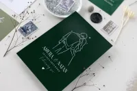 Zaproszenia na Wesele w Odcieniu Butelkowej Zieleni | Eleganckie i Nowoczesne
