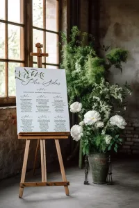 Botaniczny Plan Stołów Weselnych Zielone Liście | Korani nr 9