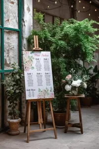 Plan Stołów Weselnych z Piwoniami i Różami | Plakat | Avril nr 3