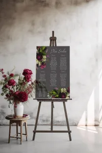 Plan Stołów Weselnych Vintage Grafitowy | Eteryczne nr 2