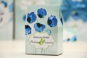 Süßigkeitenschachtel, dank Hochzeitsgästen - Felicja nr 18 - Kornblumenmohn - Hochzeitszubehör