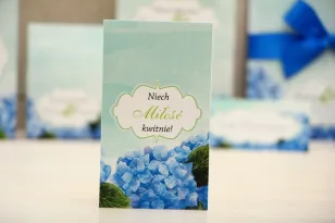 Danke an die Hochzeitsgäste - Vergissmeinnicht Samen - Felicja nr 19 - blaue Hortensien - florale Hochzeitsaccessoires