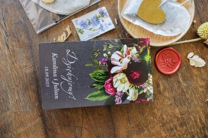Herbatki w saszetkach w kształcie Serca z kwiatowym motywem Vintage | Prezenty dla gości weselnych | Eteryczne nr 2
