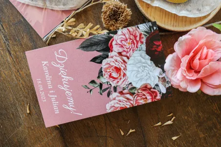 Herbata w kształcie serca z piwoniami i różami | Prezenty dla gości weselnych | Amelia-Wedding.pl