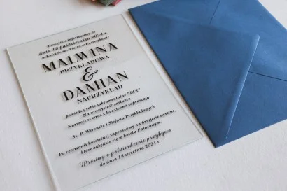 Zaproszenie Ślubne na Szkle | Eleganckie Napisy i Nowoczesny Design | Ślubne Zaproszenia